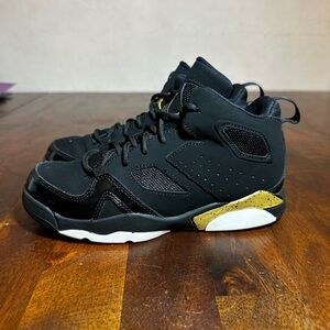 Jordan Flight Club 91 Black Metallic Gold Size 2y GS Kids Shoes